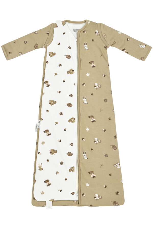 Meyco Baby slaapzak 4 seizoenen Forest Animals - sand - 3.0 TOG - Afbeelding 4